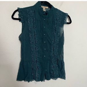 Free People Sleeveless Top, Blue Green, Size Small (#9)